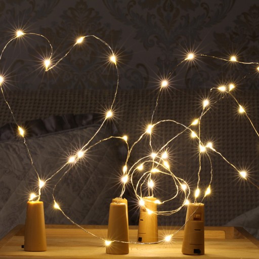 KOROK NA FĽAŠU 20 LED Drôtené Svietidlá Osvetlenie na vianočný stromček Teplá biela 124