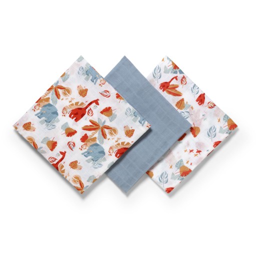 348/07 MUSLÍNOVÉ PLIENKY sada 3 ks 70x70 Babyono