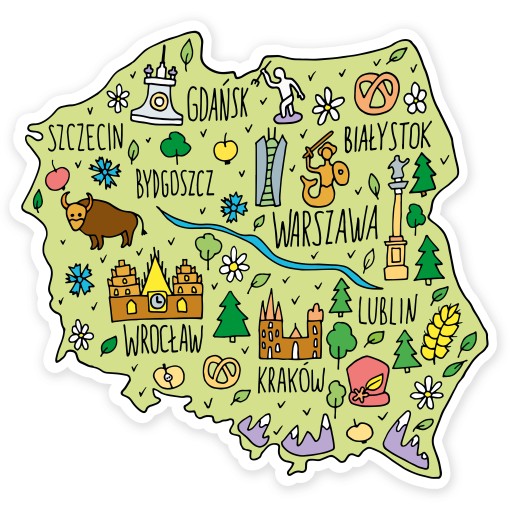 POĽSKO mapa Poľska TM18 Manipulation Board