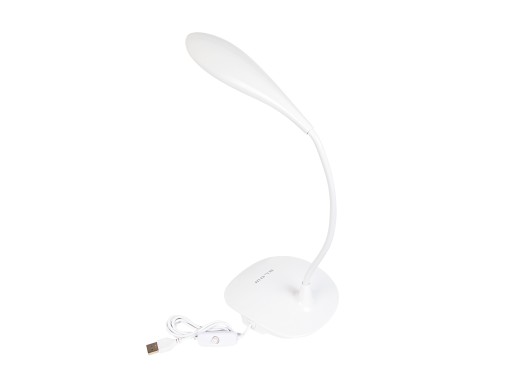 LED STOLNÁ LAMPA NOČNÁ SILA SILNÝ HUSÍ KRK FLEXIBILNÝ USB BIELY