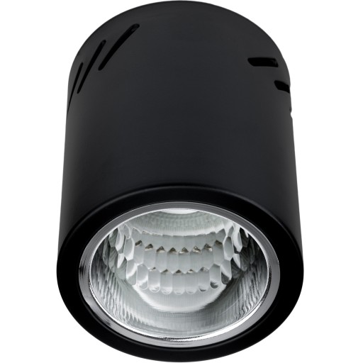 Prisadené stropné svietidlo SPOT VEĽKÁ TUBE LED E27 čierna okrúhla 12cm