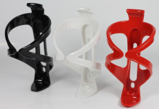 DRŽIAK KLIETKY NA BICYKELOVÉ FĽAŠE PVC UNIVERZÁLNY FLEXIBILNÝ ČERVENÝ
