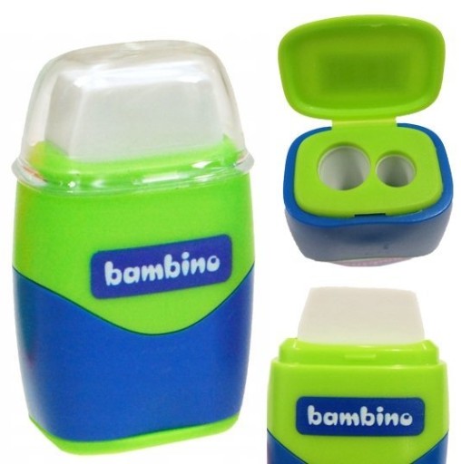 Bambino guma + dvojité orezávatko 2v1 Mini Zoo