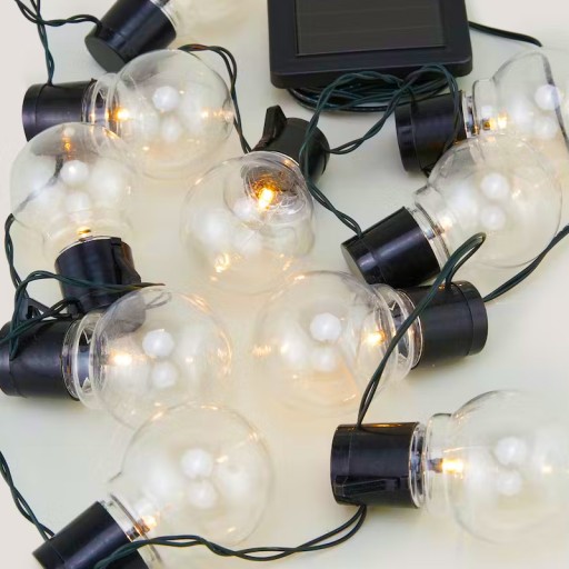 Záhradná LED solárna girlanda s 10 x LED žiarovkami