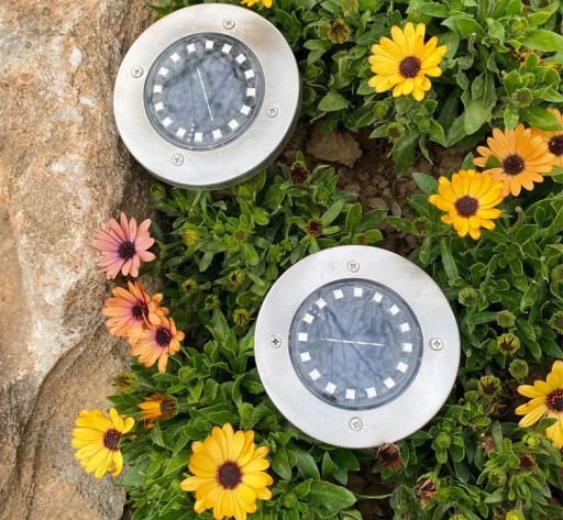 COLD LED ploché zemné solárne svietidlo 16 LED na trávniky, P-216