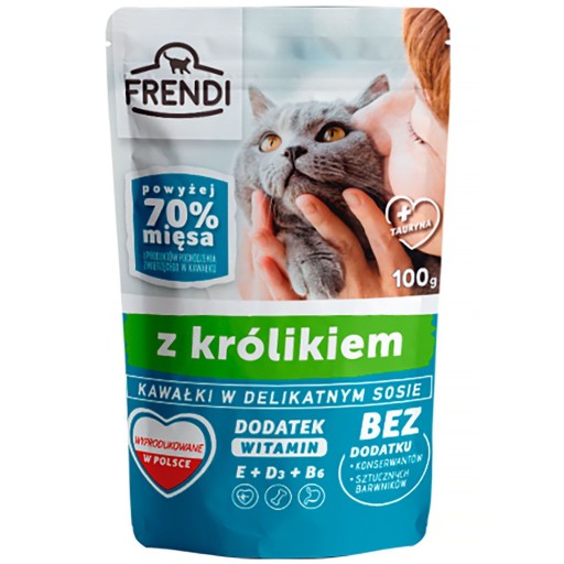 FRENDI MAČKA KÚSKY VO VRECKU Z KRÁLIKOVEJ OMÁČKY 100 g