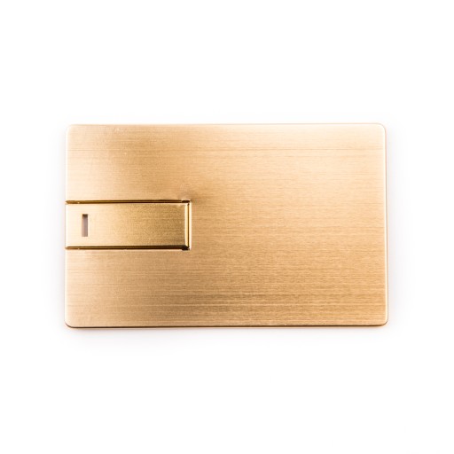 Kovová karta Pendrive 2 GB zlatá + gravírovanie