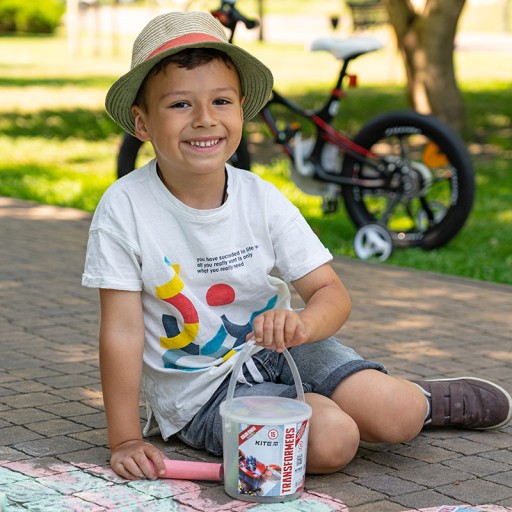 Farebná chodníková krieda na tabuľu, vedierko, 15 kusov, Kite Transformerms