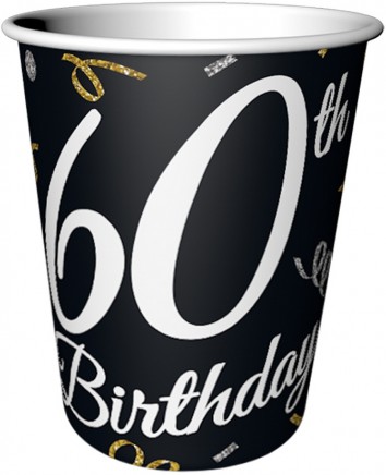 HAPPY BIRTHDAY PAPIEROVÉ POHÁRKY 60 pohárov, 6 ks