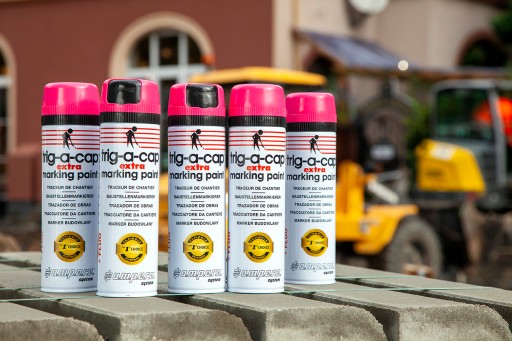 Geodetická farba Spray FLUO AMPERE ružová Trig-a-Cap Extra