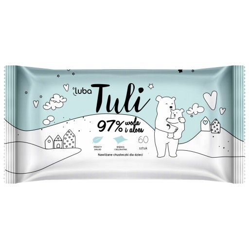 LUBA TULI 97% voda a aloe, vlhčené obrúsky pre deti (4-balenie)
