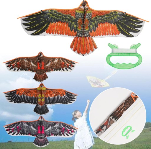 VEĽKÝ KITE XXL ODPRAĎOVAČ VTÁKOV EAGLE HAWK 140cm lano DARČEK