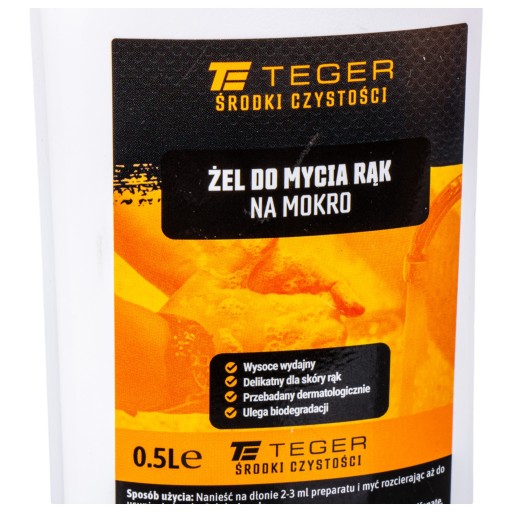 Biologicky odbúrateľný gél na umývanie rúk TEGER 500ml