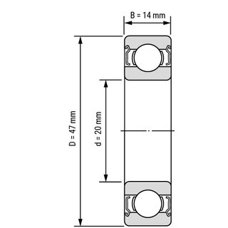 Ložisko 6204 ZZ / 20x47x14 mm