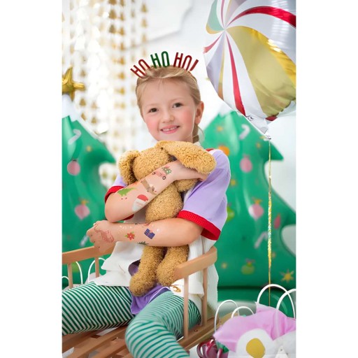 Umývateľné TETOVANIE VIANOČNÉ dinosaury Santa Claus snehuliak Okrídlený jazvečík