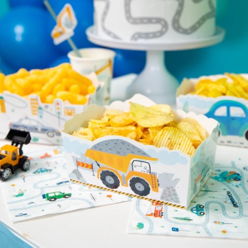 Krabice na čipy Cars Construction 3 kusy Narodeniny