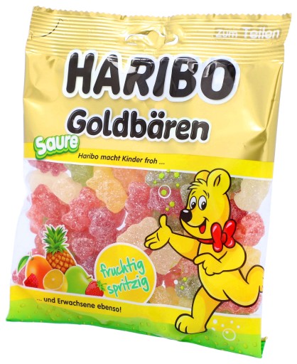HARIBO Ovocné želé Kyslé zlaté medvede 175 g DE