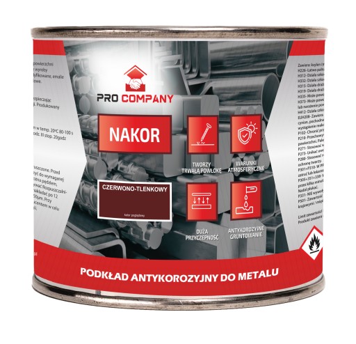 NAKOR Profesionálna rýchlosť antikorózny základný náter 0,2l Červený oxid
