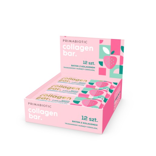 PrimaBiotic Collagen Bar Kokosová tyčinka s kolagénom, príchuť jahoda 40g