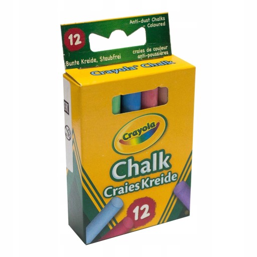 Bezprašná krieda, 12 farieb Crayola