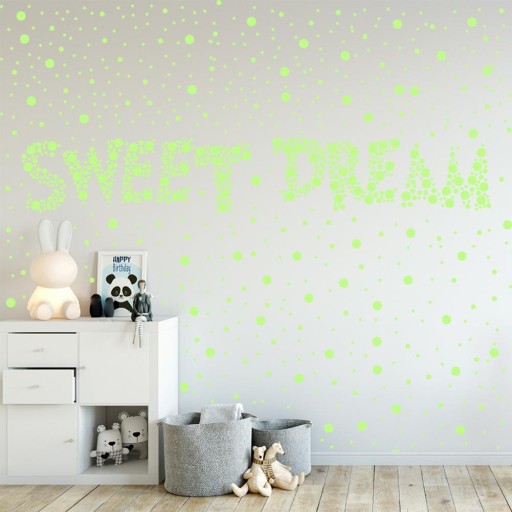 Fluorescenčné samolepky Žiariace bodky Dekoratívne bodky 104 kusov