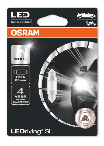 Osram prémiová nová C5W LED žiarovka 36mm 6000K biela