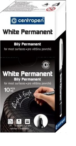 Permanentný biely popisovač TIRE na sklo, 1,2 mm