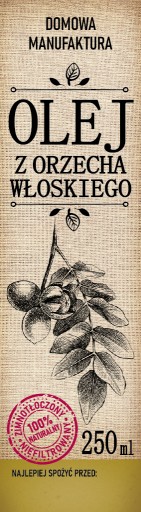 10 ks fóliových etikiet na orechový domáci olej 250 ml VLAŠSKÝ ORECH