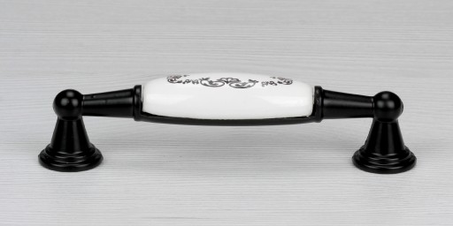 RETRO PORCELÁNOVÁ ÚCHYTKA NA NÁBYTOK S DEKOR ÚCHYTKA KUCHYNSKEJ SKRINÍK 96MM