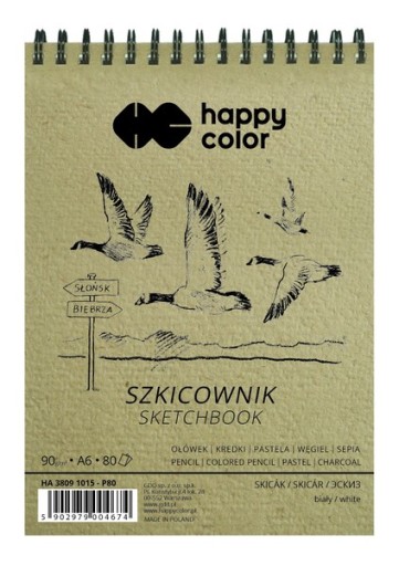 ŠPIRÁLOVÝ NÁKČET VTÁČKY A6, BIELY, 80 ARK, 90G, HAPPY FARBA