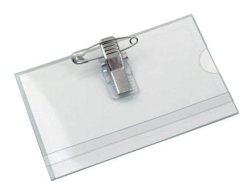 ID Tag s klipom a zatváracím špendlíkom 57x90mm 10 ks