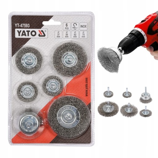 YATO SADA DRÔTENÝCH KEFIEK INOX S DRÔTEKOU 6KS DRÔTENÝCH KEF
