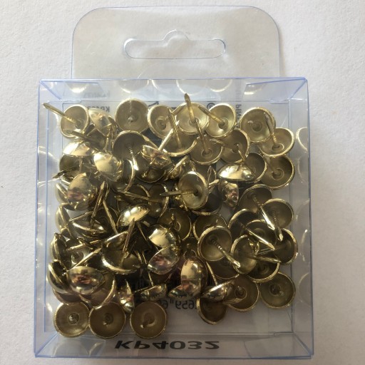 GOMBÍKY ČALÚNNE zlaté špendlíky 11,3 mm - 75 ks