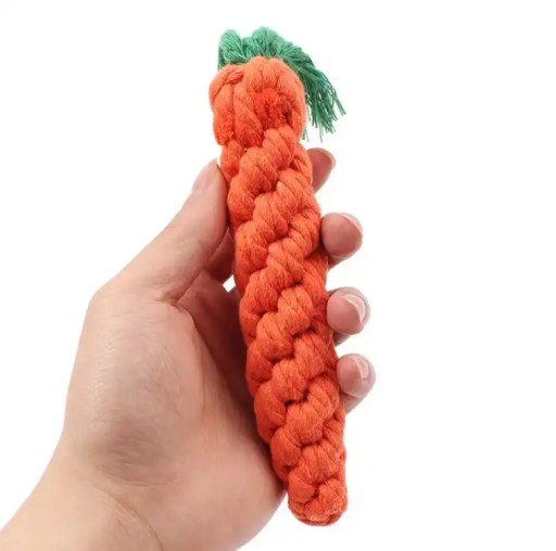 Hračka pre psa s hryzadlom z mrkvy, 22 cm, pevná a odolná