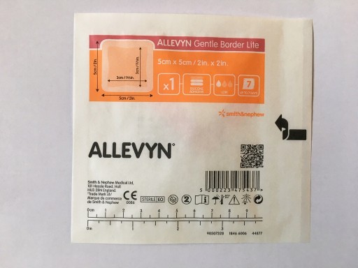 Allevyn Gentle Border Lite 5cm x 5cm penový obväz 1 kus