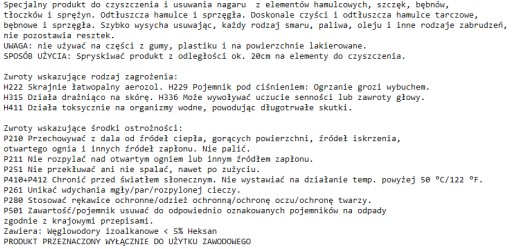ČISTIČ, STUPŇOVAČ BRZD, SPOJKOVÝCH KOTOUČOV - MECCANOCAR