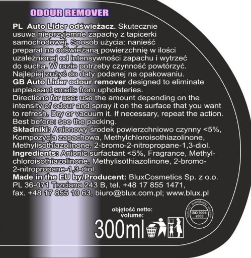 Auto Lider osviežovač čalúnenia 300 ml