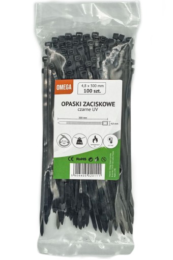 KABELOVÉ VIAZAČKY UV ČIERNA 4,8X300