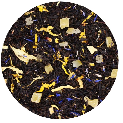 California Sunset čierny listový čaj 50g ako darček, ananás, nevädza