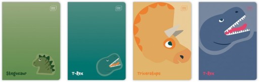 16-stranový zápisník, trojriadkový farebný, A5 Dinosaury, interprint x10