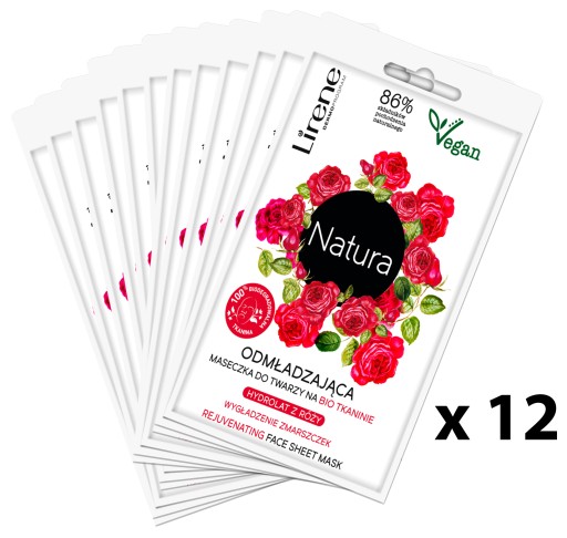 LIRENE NATURA ECO VEGÁNSKA OMLADZUJÚCA TVÁROVÁ MASKA BIO LÁTKA x12