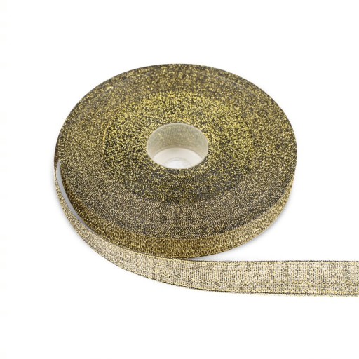 12MM ZLATÁ GLITROVÁ STUŽKA, LESKLÁ 32MB 500