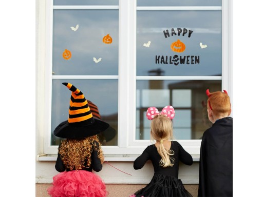Happy Halloween Stickers Tekvica Netopiere