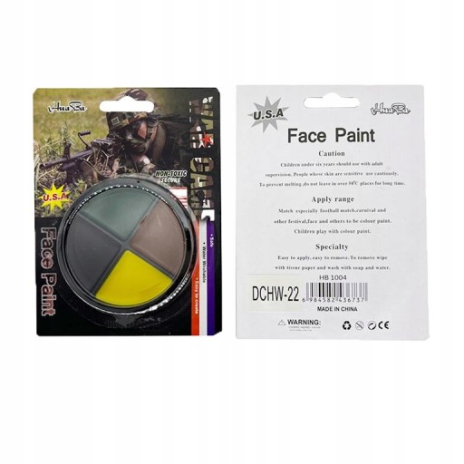 VOJENSKÉ MASKOVACIE FARBY PALETA 4 NETOXICKÉ FARBY ASG
