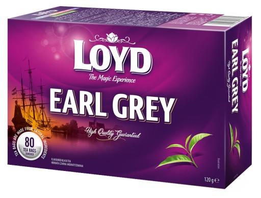 Expresný čierny čaj Earl Grey 80 suchých vrecúšok Veľké balenie LOYD