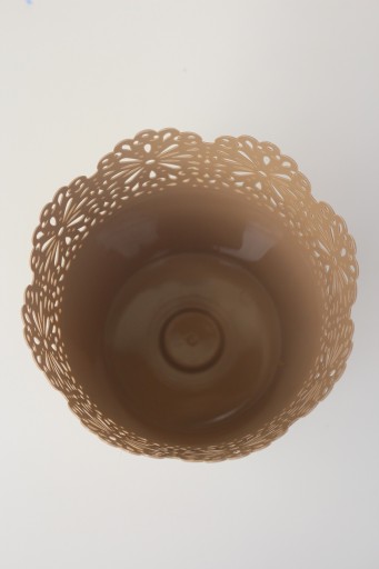 Obal na kvetináč, miska, 145mm, CAPPUCCINO KRAJKA2