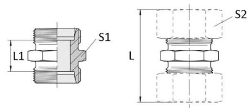 Priamy konektor M26x1,5 18L GS18L Voss