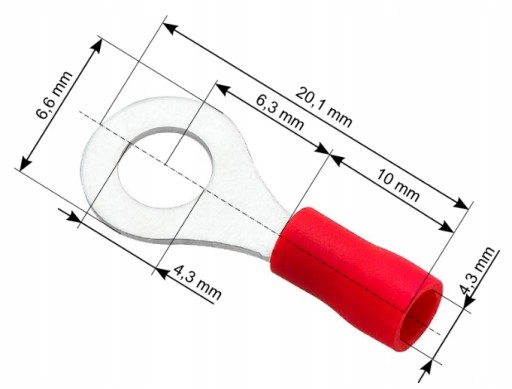 Izolovaný kruhový konektor M4 4mm KPL 100ks (2166)