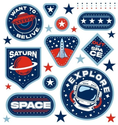 Termo samolepka na oblečenie Nažehľovacie obliečky Space Set Pre dievčatá a chlapcov