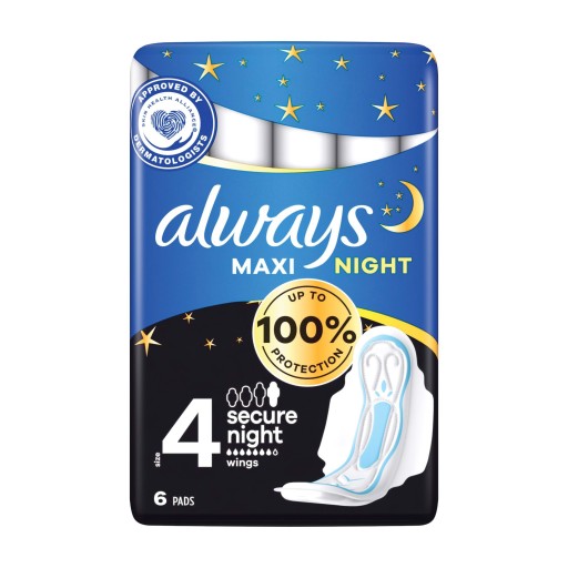 VŽDY KLASICKÉ NOČNÉ MAXI hygienické vložky (6)